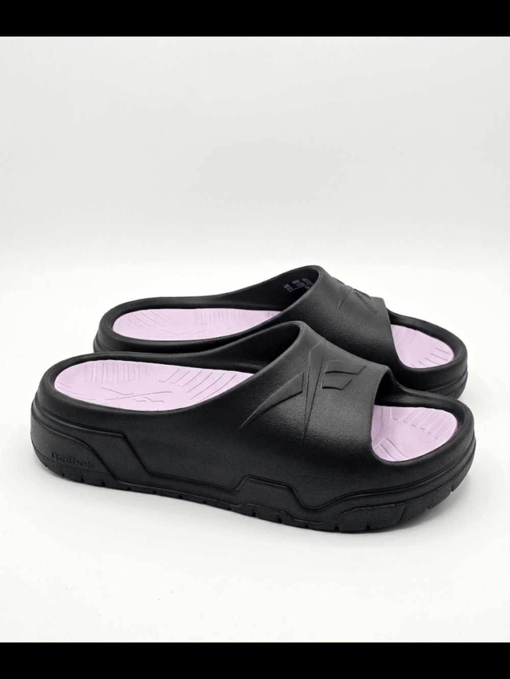 Reebok Women's Platform Slide Sandals with Lavender Footbed
